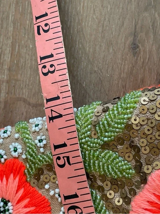 America & Beyond Floral Sequin Crossbody Bag in Coral and Gold - Picture 10 of 13